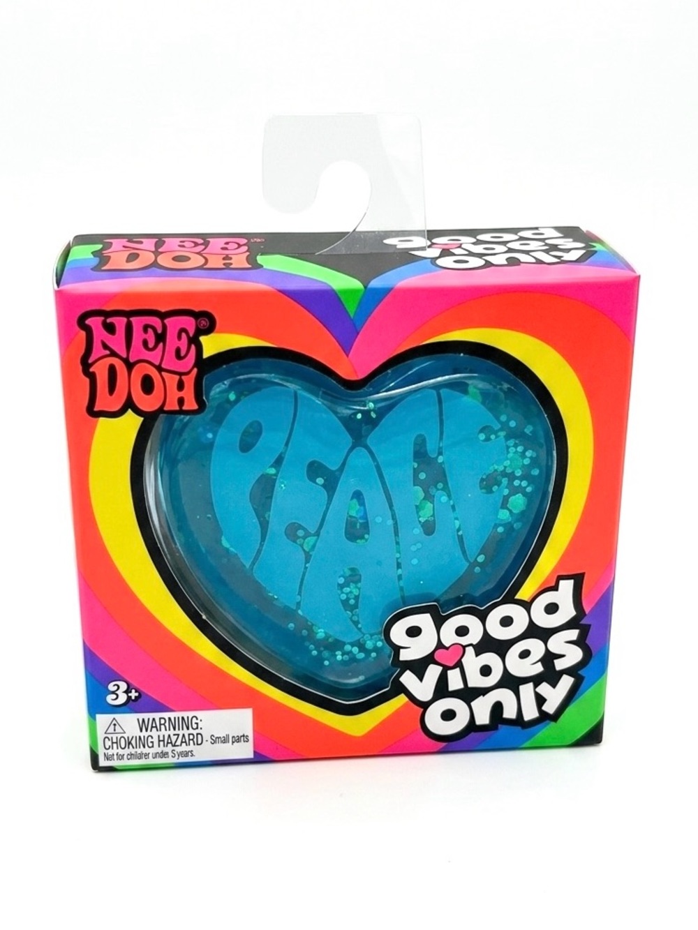 NeeDoh Heart Stress Ball Nee Doh Blue  Peace Good Vibes Only -NEW Authentic
